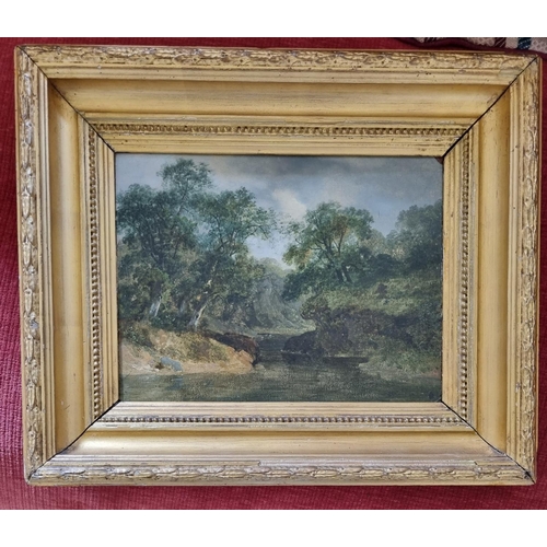 193 - James Arthur O'Connor (Irish, c.1792-1841)
River landscape an Oil on board. 17.5 x 22.5 cm. approx.
... 