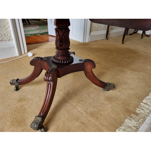 199 - A Magnificent Irish early Regency Mahogany Sofa Table with rosewood crossbanding and carved acanthus... 