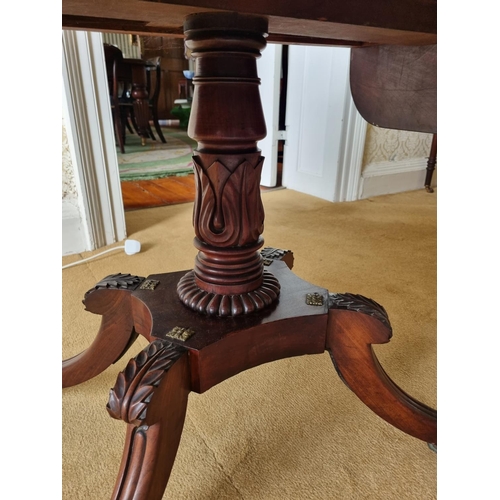 199 - A Magnificent Irish early Regency Mahogany Sofa Table with rosewood crossbanding and carved acanthus... 