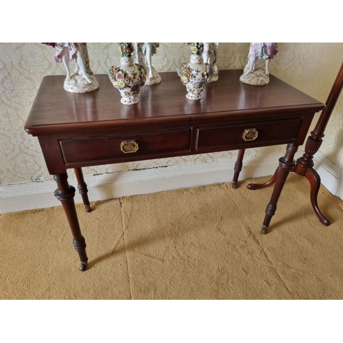 200 - A good late 19th early 20th Century Mahogany two door Side Table on turned supports and brass castor... 