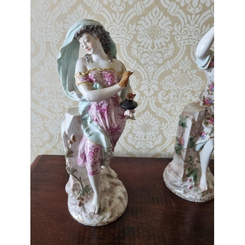 203 - A lovely set of four Meissen hand painted  Figures of 'Spring, Summer, Autumn and Winter'. With blin... 