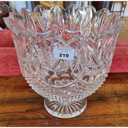 219 - A Fabulous Waterford Crystal Centre Bowl with pineapple effect cut below a central roundel.
D 25 x H... 