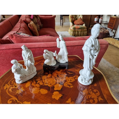 225 - A good quantity of Blanc de Chine Oriental Figures. Tallest being 25 cm approx.