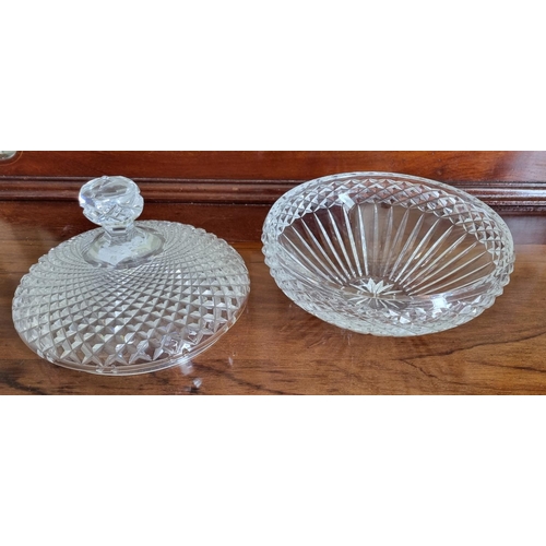 244 - A good Waterford Crystal Centre Dish with lid with the pineapple effect cut. D 20 x H 18 cm approx.