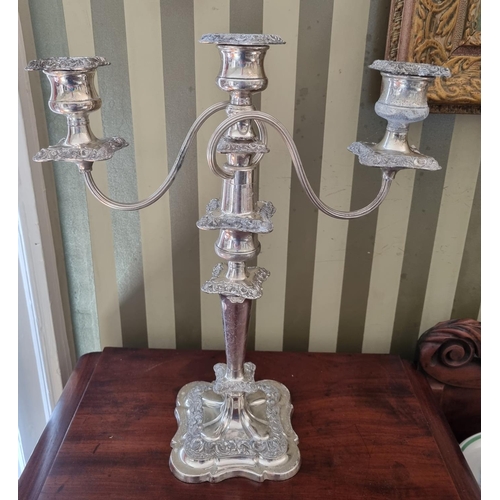 249 - A pair of 20th Century twin branch Candelabra.
W 34 x H 42 cm approx.