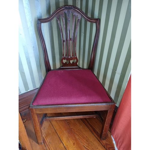 253 - A pair of 19th Century Hepplewhite style Chairs with fluted ribbed backs and square supports with st... 