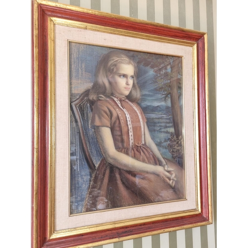 262 - Niccolo d'Ardia Caracciolo (1941 - 1989). A 20th Century Pastel of a young Girl. The girl is a portr... 