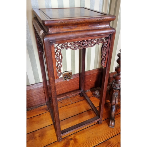 267 - A 19th/20th Century Hardwood Oriental Urn Table.  34 x 34 x H 77 cm approx.