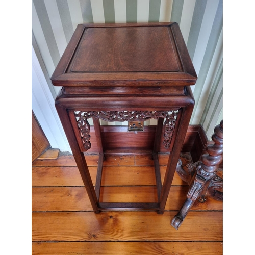 267 - A 19th/20th Century Hardwood Oriental Urn Table.  34 x 34 x H 77 cm approx.