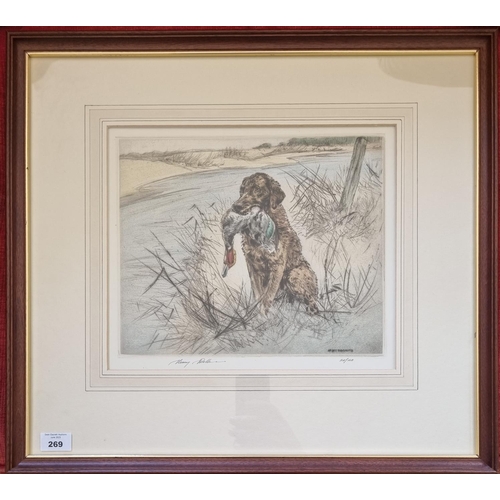 269 - After Henry Wilkinson. A pair of limited edition coloured Prints of hunting dogs. Signed in the marg... 