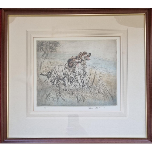 269 - After Henry Wilkinson. A pair of limited edition coloured Prints of hunting dogs. Signed in the marg... 