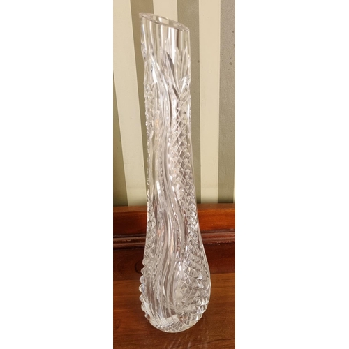 278 - A very unusual Waterford Crystal Vase with free flowing design cut. H 46 cm approx.