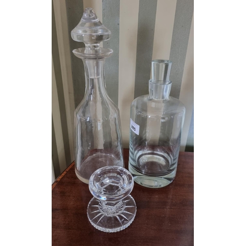 285 - An early Waterford Crystal Decanter of simple form along with another Waterford crystal ewer and oth... 