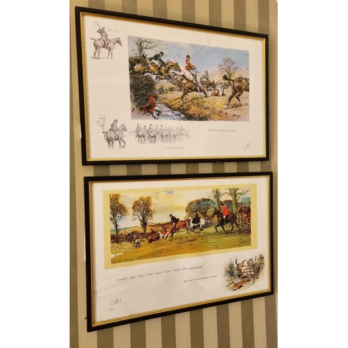 287 - A good set of four Snaffles Prints. 'Prepare to receive Cavalry', 'Happy are they who hunt for their... 