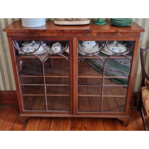 288 - A 19th Century two door Display/Bookcase Cabinet with astragal glazed doors on bracket feet.  W 122 ... 