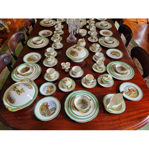 294 - A superb set of Copeland Spode Dinner Service from the hunting pattern. To serve twelve 160 pieces a... 