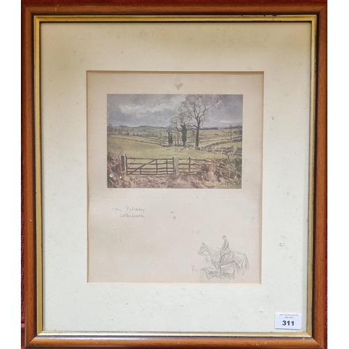 311 - A good coloured Print after Lionel Edwards of The Cotswold Hunt. Monogrammed in pencil with pencil s... 