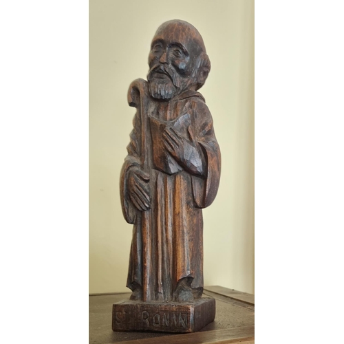 346 - A Timber Carving of a Saint Roman. H 31 cm approx.