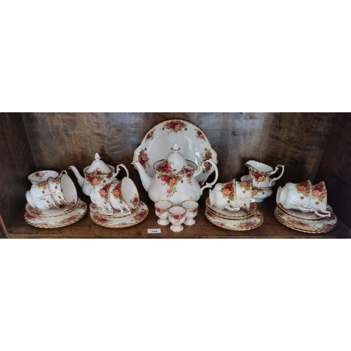 348 - A good set of Royal Albert 'Old country Rose' Teawares to include a large and a small teapot.