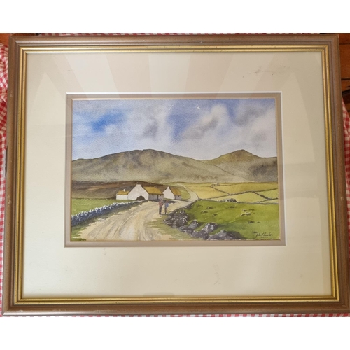 370 - A 21st Century Watercolour 'Walking through the village' by John O'Rourke. Signed and dated LR  2011... 