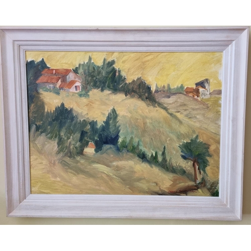 387 - Carole Shubotham. An Oil on Canvas of a Landscape scene. Signed LR. 50 x 66 cm approx.