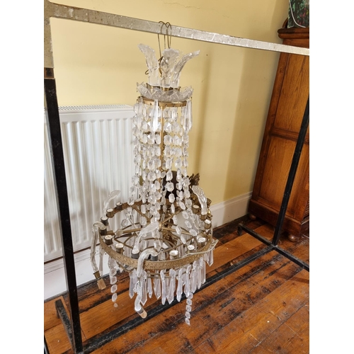 759 - Four 1950-70 Waterford Crystal Chandeliers in need of repair with three boxes of parts.
D 42 x Drop ... 