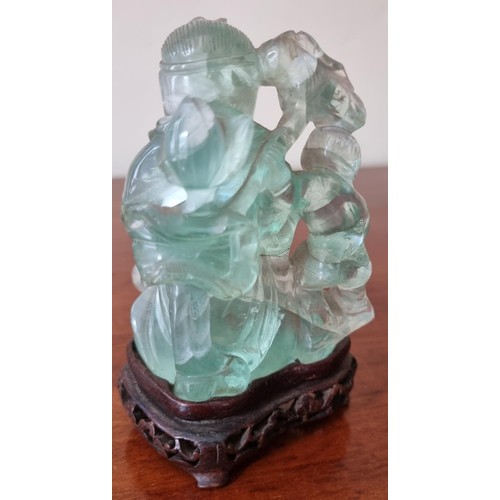 119 - A Jadeite Figure of a Buddha along with an early Netsky,( withdrawn), two Silver Palanquin's and oth... 