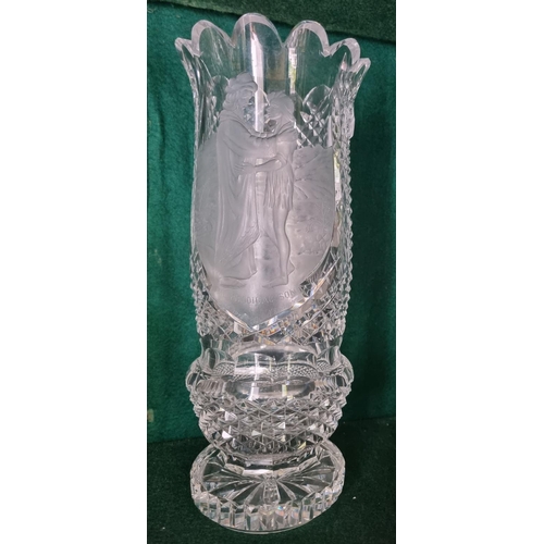 295 - A Waterford Crystal Vase. Christmas 1972 limited edition hand engraving of the Prodigal Son. 1 0f 25... 