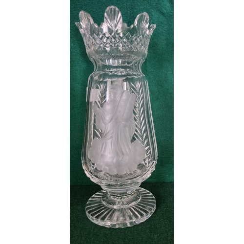 297 - A Waterford Crystal Vase. A limited edition hand engraving of The Ten Commandments. Christmas 1976. ... 