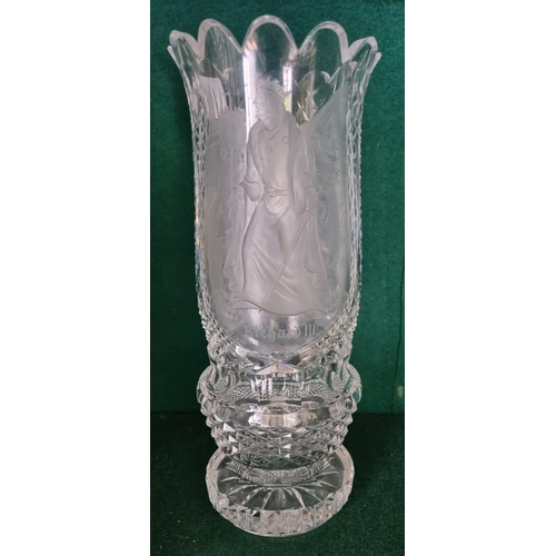 298 - A Waterford Crystal Vase. A limited edition hand engraving of Richard third Christmas 1981. 1 of 125... 