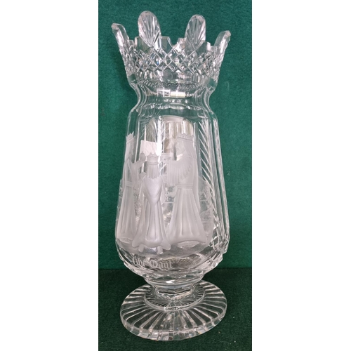 306 - A Waterford Crystal Vase. A limited edition hand engraving of The Magi. Christmas 1971. 159 of 250. ... 