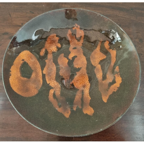 311A - A Bronze and Enamel Plate by Pádraig Ó Mathúna with stamp verso. D 21 cm approx.