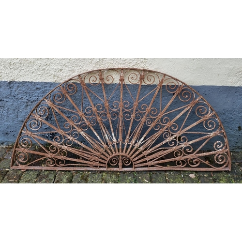 932 - A good old cast Iron fan Light with pierced outline. 167 x 78 cm approx.