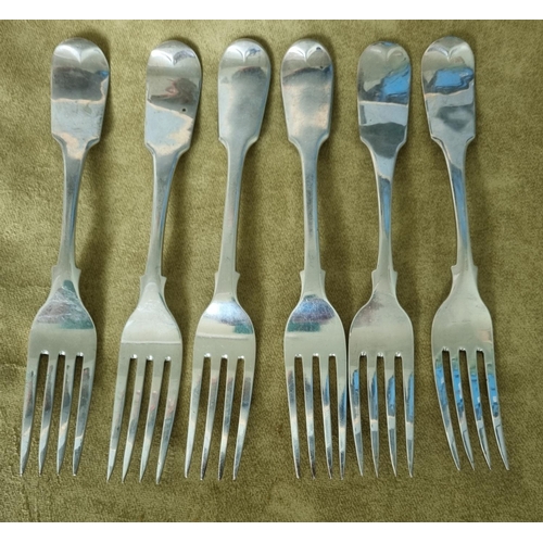 250F - A set of four Irish Silver table Forks, John Power. 1806 along with two table forks George William A... 