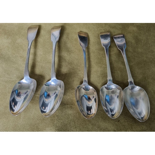 250H - Five Silver serving Spoons Charles Marsh, 1803. 420 grams approx.