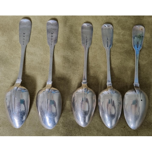 250H - Five Silver serving Spoons Charles Marsh, 1803. 420 grams approx.