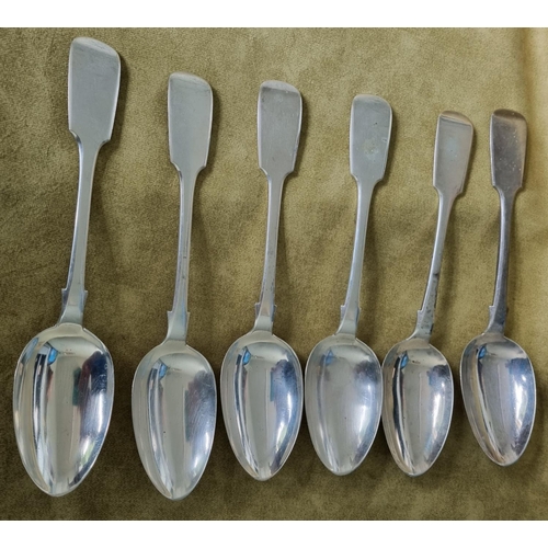 250I - A set of six Silver table Spoons, West and Sons 1894, 470 grams approx.