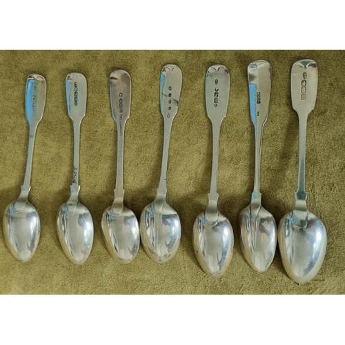 250M - A group of eleven Irish Silver tea Spoons along with three dessert Forks, various dates and makers. ... 