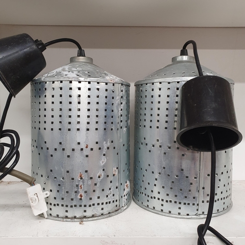 169 - A pair of Industrial style Lights. D 17 x H 24 cm approx.