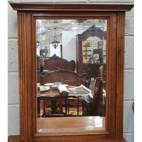 172 - A late 19th Century Walnut rectangular Mirror with bevelled glass. 88 x 76 cm approx.