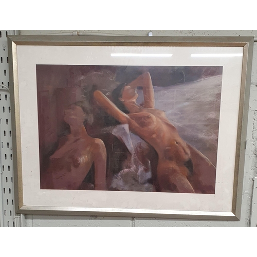 220 - A 20th Century Pastel of a nude women, signed indistinctly LL. 52 x 72 cm approx.