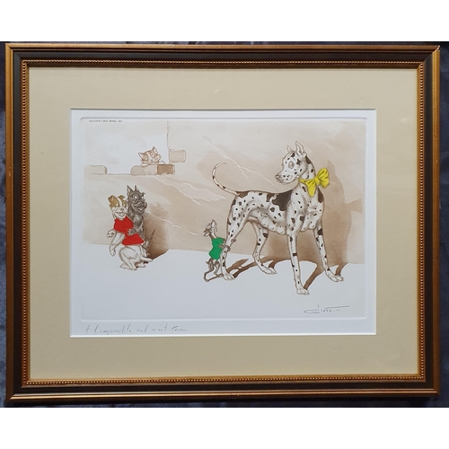 257 - After Borris O Klein The Dogs of Paris 'Impossible' a signed and inscribed coloured Lithograph 24 x ... 