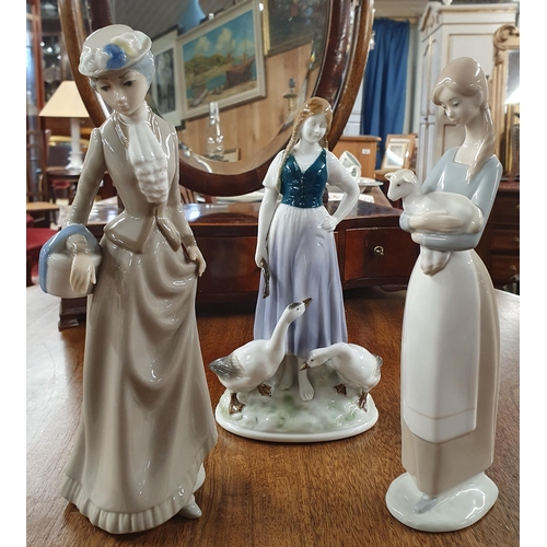 270 - A Lladro Figure along with two other Spanish Figures.