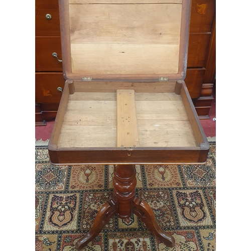 282 - A 19th Century leather top Side Table on tripod supports. 44 x 50 x H 70 cm approx.