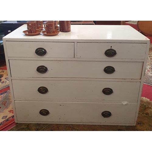 379 - A 19th Century painted Pine Chest of Drawers, possibly part of a military chest. 99 x 49 x H 73 cm a... 