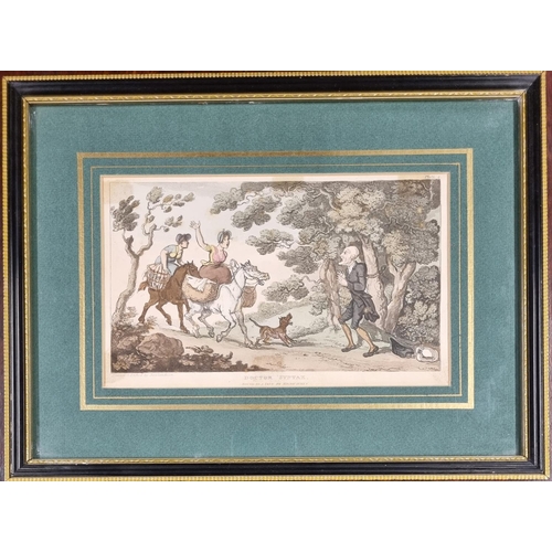 467 - Three 19th Century hand painted caricature Engravings. 23.5 x 31 cm approx.