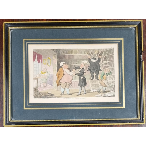 467 - Three 19th Century hand painted caricature Engravings. 23.5 x 31 cm approx.