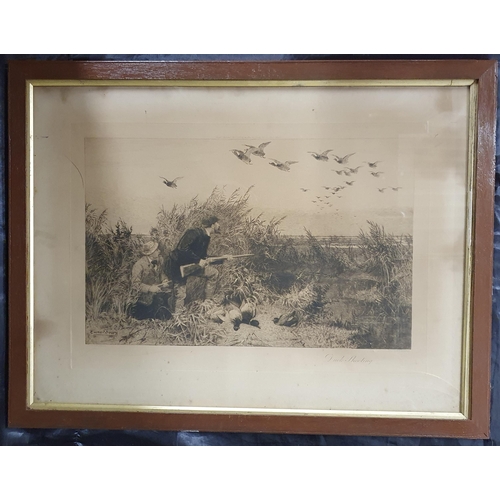 594 - A good set of 19th Century Shooting Prints after Charles Whymper. 'Duck shooting, Woodcock shooting,... 