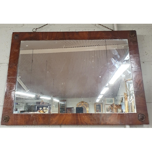 681 - A 19th Century Mahogany Mirror. 51 x 74cm approx., along with a 19th Century Mahogany pole stand and... 