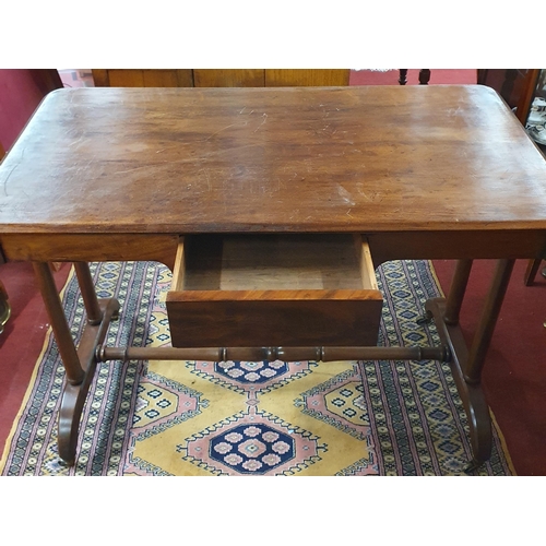 953 - A 19th Century Mahogany Centre Table with single frieze drawer. 101 x 52 x H 75